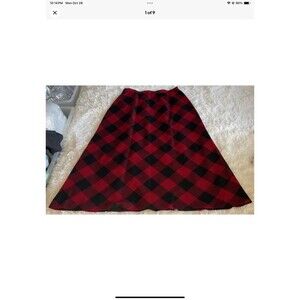 Talbots 100% Wool Red Black Plaid Maxi Skirt Size 10  Vintage Made In USA NEW